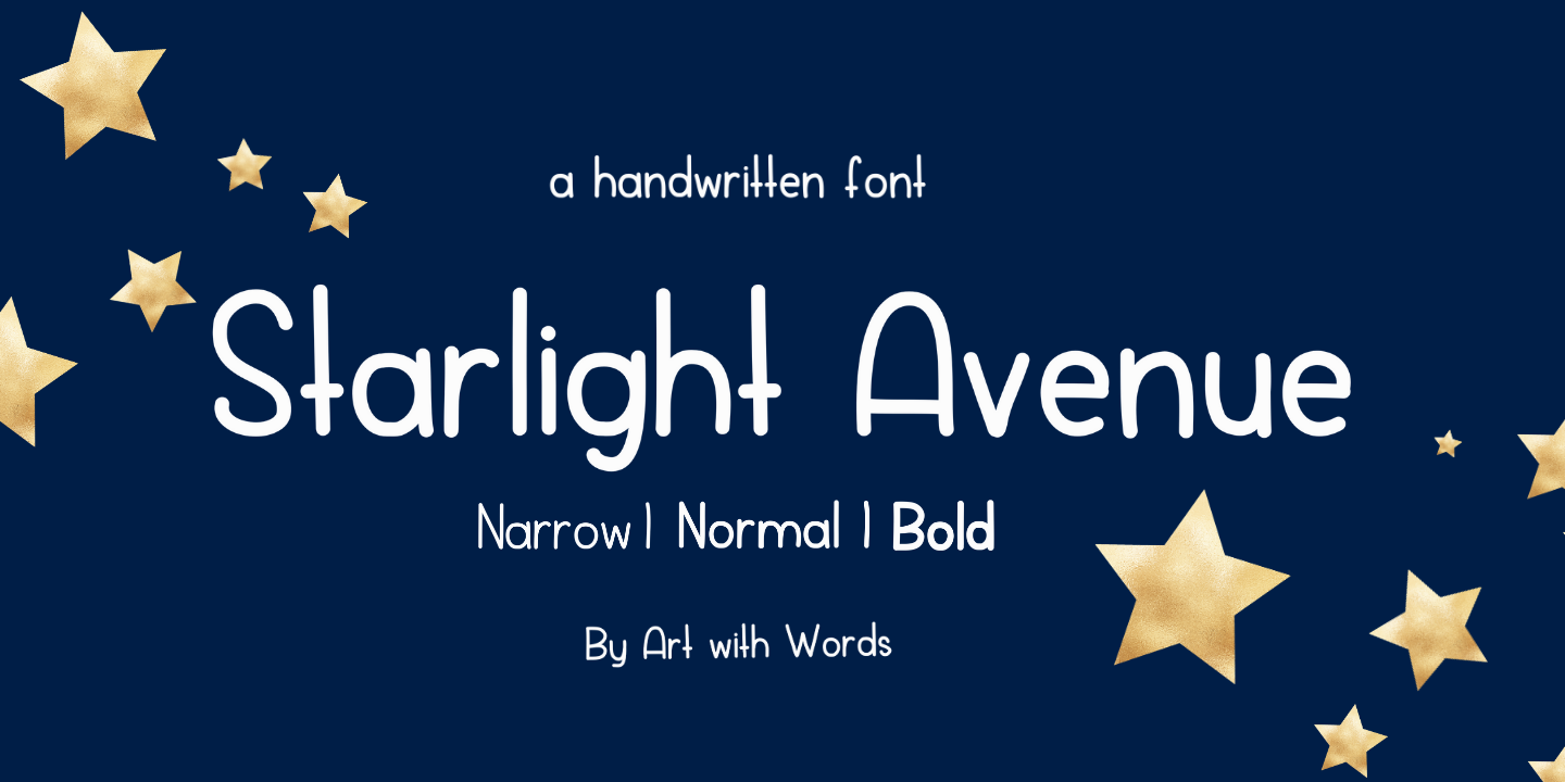 Beispiel einer Starlight Avenue-Schriftart